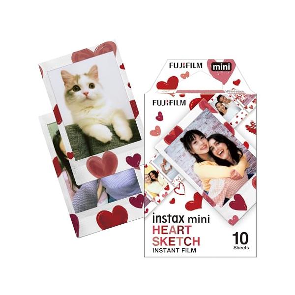 富士フイルム(FUJIFILM) インスタントカメラ チェキ用フィルム 10枚入 絵柄 (ハートスケッチ) INSTAX MINI HEART SKETCH WW 1