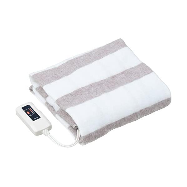 他サイト： [山善] 電気毛布 敷き 電気敷毛布 (130×80cm) (丸洗い可能) (ダニ対策機能) (温度調節機能) ホワイト×ベージュ YMS-16の商品画像