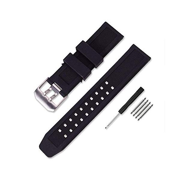 [Yiran] Luminox ルミノックス 純正バンド互換品 取付幅23mm 時計ベルト ラバーストラップ ネイビーシールズ ES 3050 3950 8800シリーズ用 (シルバー