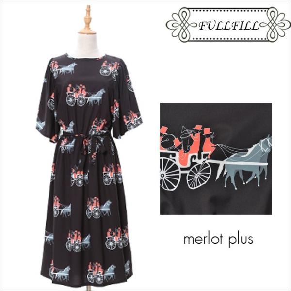 ワンピース Merlot Plus メルロー バンドワゴン柄ラッフルスリーブワンピース レディース Buyee Buyee Japanese Proxy Service Buy From Japan Bot Online