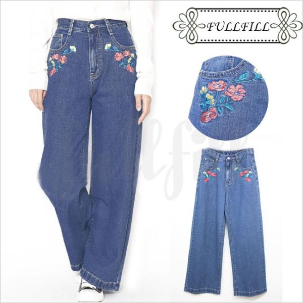 パンツ デニム ワイドパンツ 刺繍 花 レディース Buyee Buyee บร การต วกลางจากญ ป น ซ อจากประเทศญ ป น