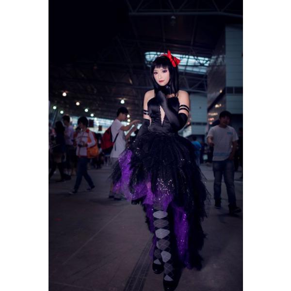 叛逆の物語 悪魔ほむら コスプレ衣装 ウィッグ 靴 魔法少女