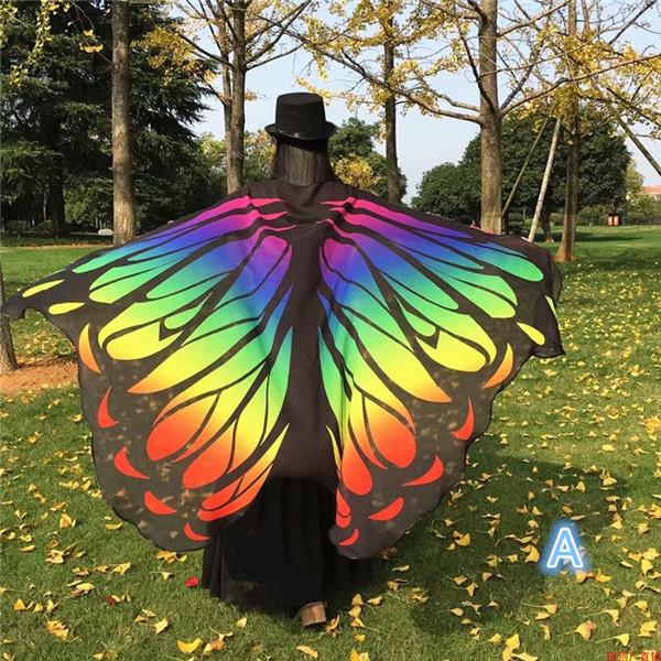 バタフライケープ 羽 蝶 マント バタフライスカーフ シフォン 7色展開