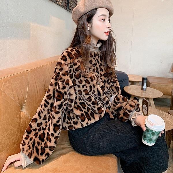 大人も着れるGUCCI ヒョウ柄トレーナー ヒョウ柄 トレーナー レディース トップス ゆったり ボリューム袖