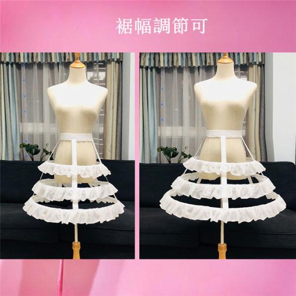 パニエ ロリータ Lolita 鳥かごパニエ 白 cosplay 3段 フリル スカート