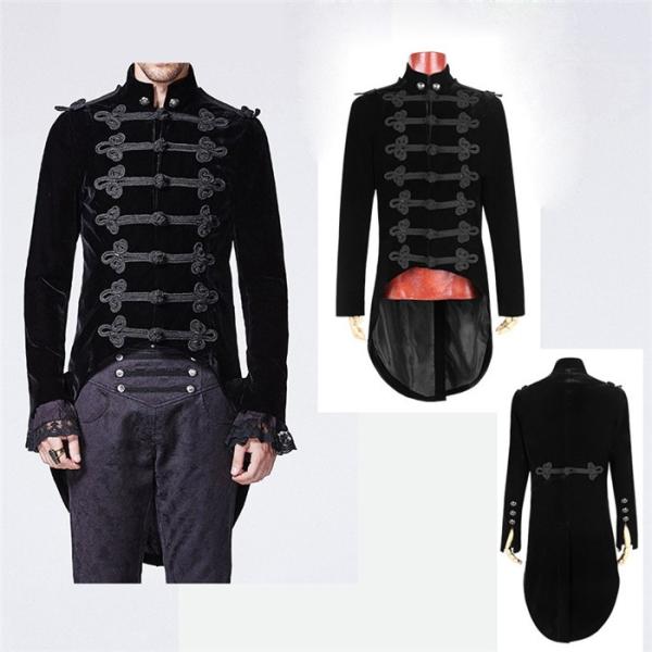 中世貴族風 舞台 豪華 メンズ 服 新作販売 パンク風 演劇服 コスプレ衣装 コット風 パーティー ロングコート アゲハ洋服