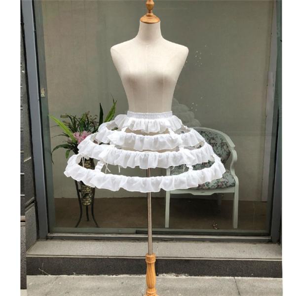 パニエ ロリータ Lolita 鳥かごパニエ 白 cosplay 3段 スカート
