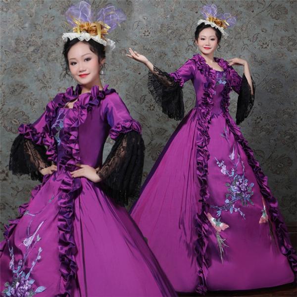 ロングドレス ステージ衣装としても最適 お姫様ドレス プリンセスライン 貴婦人 貴族 服 プリンセスラインお姫様ドレス 舞台 ステージ衣装 演劇 オペラ 声楽
