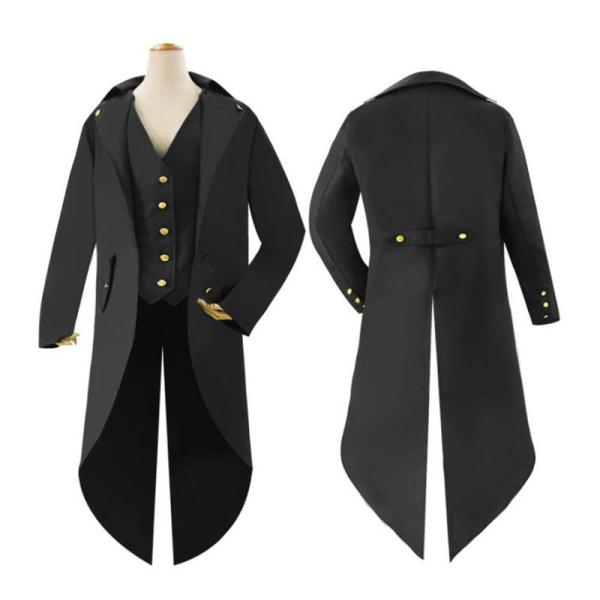 ヨーロッパ 中世 メンズ 貴族 服 長袖 ロングコート 全5色