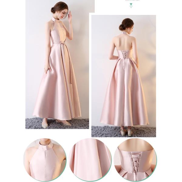 ピンクドレス ロングドレス スレンダーライン 6タイプ パーティー