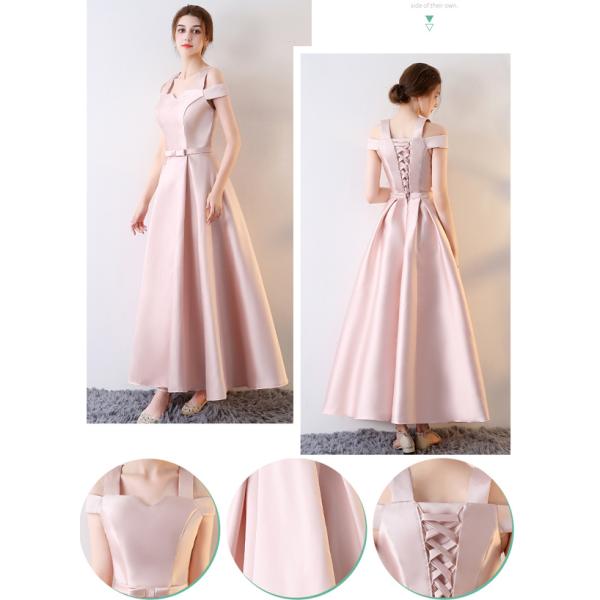 ピンクドレス ロングドレス スレンダーライン 6タイプ パーティー 