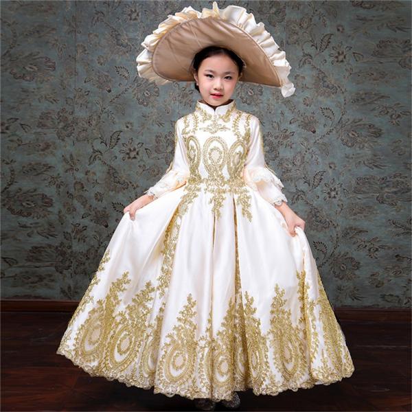 子供服 ワンピース ロングドレス 未使用 歌劇 フォーマル 声楽 女の子 オペラ 中世貴族風 ステージ衣装