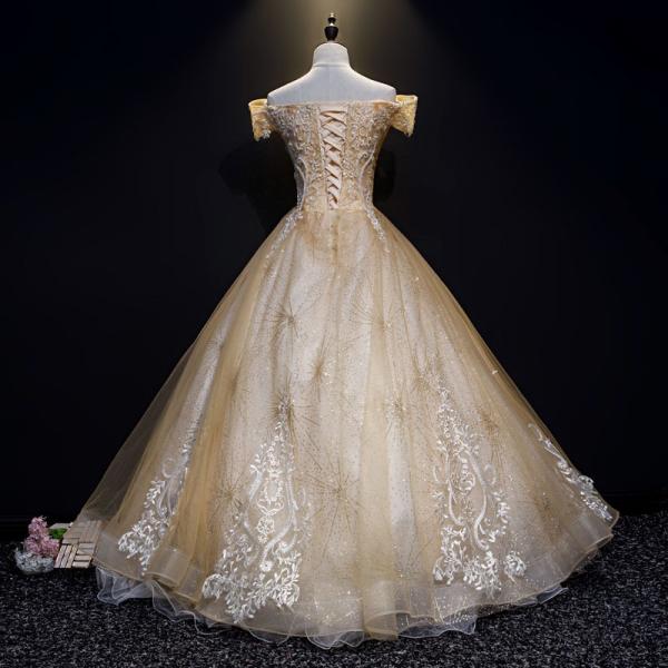 ロングドレス 演奏会 刺繍 ステージ Sale カラードレス ウエディングドレス ライトゴールド 10代 礼服 司会者 パーティードレス 30代 代 発表会 結婚式