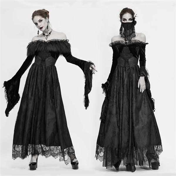 数量限定 特売 ドレス オフショルダードレス 肩出し ヴィンテージ ゴスロリ 長袖 編み上げ ワンピース ゴシック風 貴族風 ブラック 学園祭 文化祭 100 本物保証 Dprd Belitungtimurkab Go Id