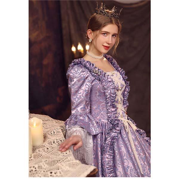 華麗な 宮廷ドレス レディース ロングドレス ロココ 貴族ドレス 18世紀