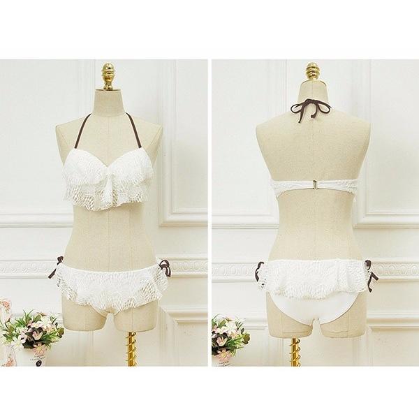 水着 レディース バンドゥ セクシー ビキニ ワイヤー入り レース