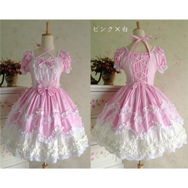 ゴスロリ ワンピース ロリータ ゴシック コスプレ メイド 全7色 衣装 コスチューム カラバリ豊富 かわいい リボン 原宿 お茶会 甘ロリ ゴスロリ ワンピース ロリータ ゴシック コスプレ メイド 全7色 衣装