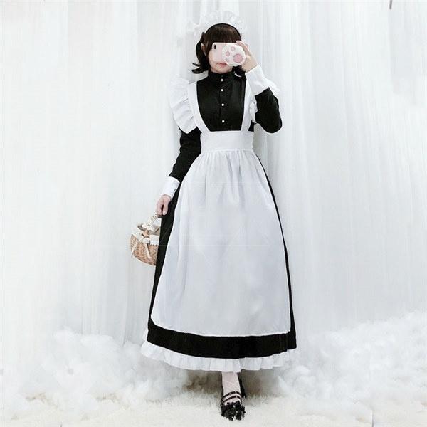メイド服 コスプレ ロング 長袖 コスチューム コスプレ衣装 クラシカル