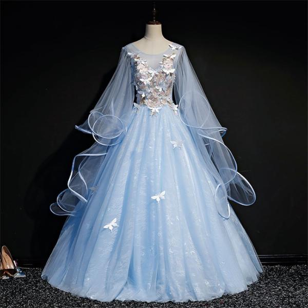 C69 高級  お花ドレス ステージドレス　ブライダルロングドレス パーティー fullgrace_da581c0