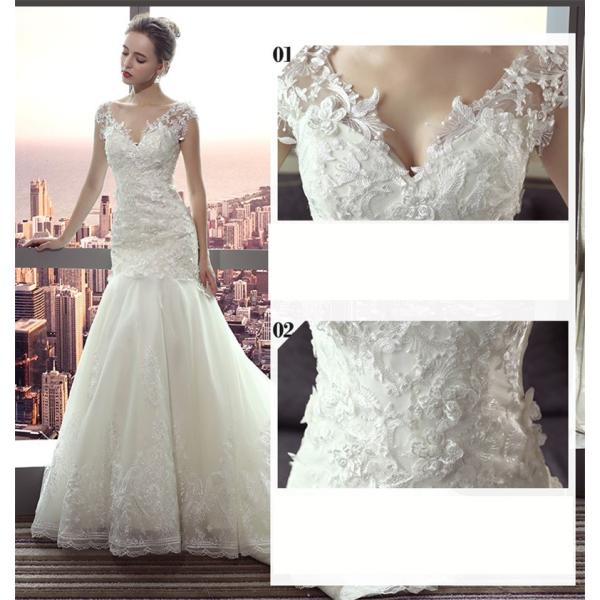 マーメイドドレス セクシーなオープンバックドレス Vネック