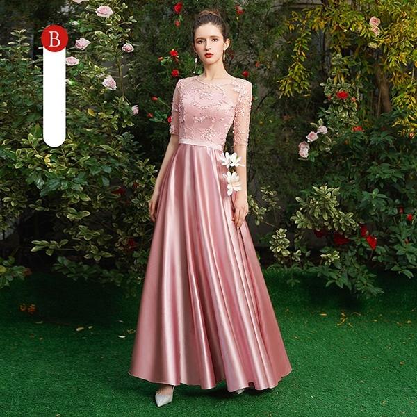 【美品】ロングドレス エイミーイストワール ピンク パール パーティー 結婚式 ブライズメイド ドレス ピンク ロングドレス 結婚式 袖付き パーティー