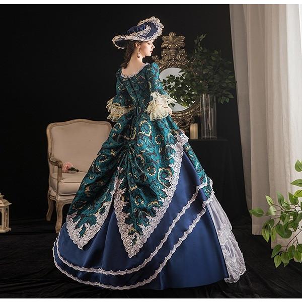 プリンセスライン 中世貴族風 宮廷 お嬢様 パーティー ロングドレス