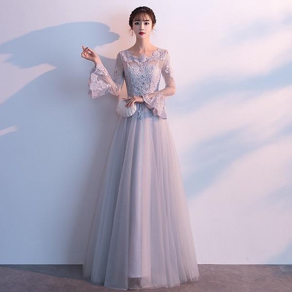 袖付き ロングドレス ロングドレス 演奏会 グレー 演奏会用ドレス 袖あり ロングドレス 結婚式用ドレス フォーマル ドレス Da7y6 フルグレース 通販 Yahoo ショッピング