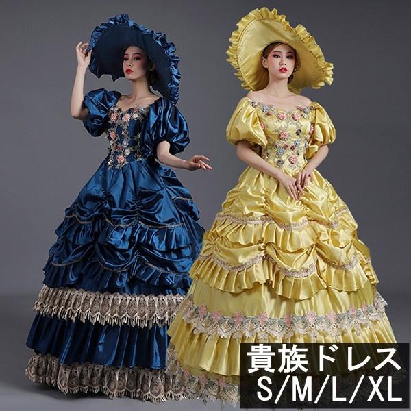 ロングドレス 貴族ドレス お姫様ドレス ドレス 中世ヨーロッパ 袖あり ロングドレス 貴族ドレス お姫様ドレス 中世ヨーロッパ ステージ
