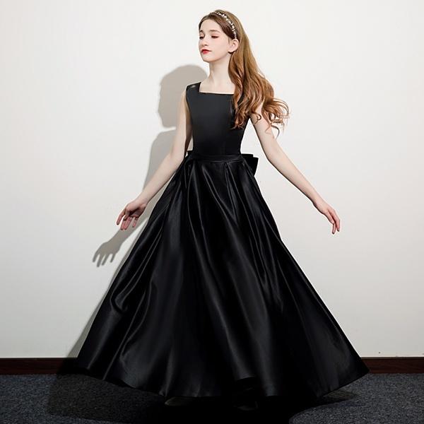 【美品】Simonetta ドレスワンピース 8 130 120 発表会 七五三 ロング丈 キッズドレス ピアノ 発表会 ワンピース スクエアネック 袖