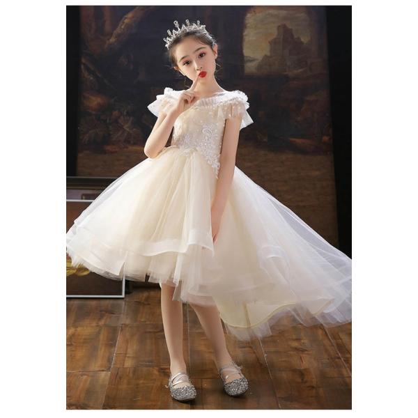 キッズドレス 子供服 ピアノ発表会 ワンピース フィッシュテール 透け