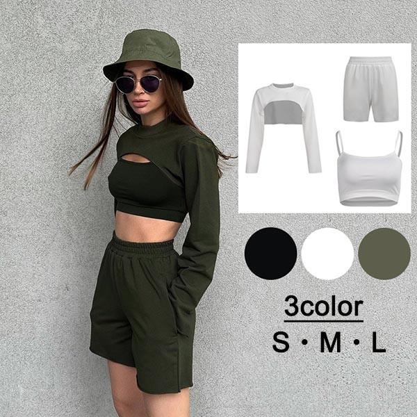 セーター セットアップ レディース スウェット 3点セット 春夏 韓国 ファッション ショートパンツ キャミソール 上下 セットアップ Dd081c0 フルグレース 通販 Yahoo ショッピング