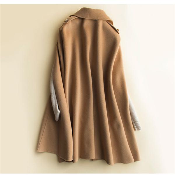 ケープコート マントコート ウール混ケ ポンチョ コート