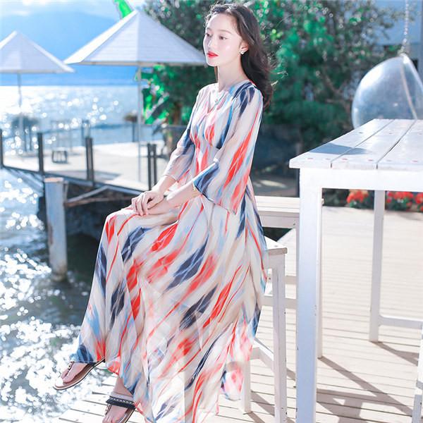ワンピース レディース リゾートワンピース マキシワンピース 長袖