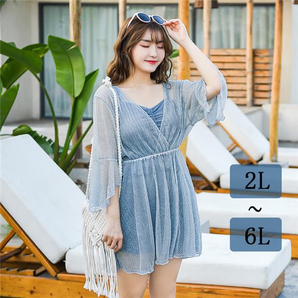 水着 レディース 体型カバー セパレート 大きいサイズ タンキニ 3点セット ぽっちゃり 女性 透け感 ビスチェ ミセス ママ ショートパンツ Df047x2 フルグレース 通販 Yahoo ショッピング