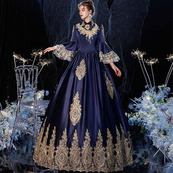 貴婦人 中世ヨーロッパ お姫様 女王様 ロングドレス カラードレス ステージ衣装 プリンセスライン 学園祭 文化祭 演奏会 発表会 コスチューム Df071t2 フルグレース 通販 Yahoo ショッピング