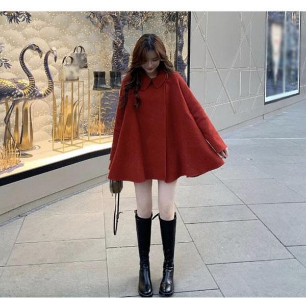 [ポピ]ショートケープコート ケープコート ショートコート マントコート レディース アウター 韓国