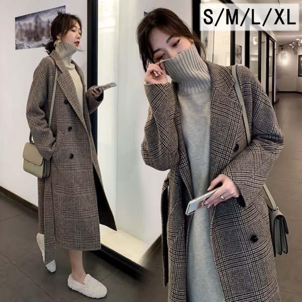 チェスターコート レディース コート ロング丈 アウター 韓国風 春秋 カジュアル チェック柄 代 30代 40代 S M L Xl Dg233t2 フルグレース 通販 Yahoo ショッピング