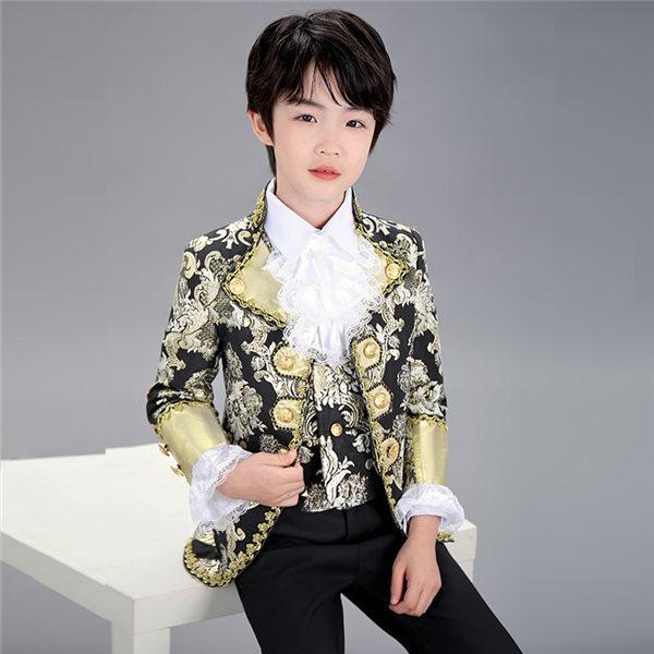 おしゃれ 演出服 王子様 演奏会 男の子 キッズ用スーツ 3点セット 子供服 おしゃれな子ども用 ヨーロッパ 中世 キッズ 貴族服装 舞台 ステージ衣装 お気にいる Centrodeladultomayor Com Uy