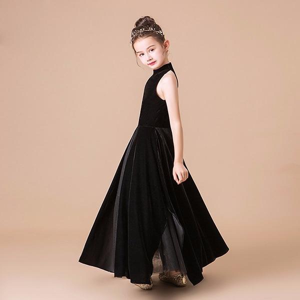 ピアノ発表会 ドレス ロング丈 ファスナー ホルターネック ワンピース お姫様 女の子 フォーマル 結婚式 子供 フォーマル キッズドレス Dg577ze フルグレース 通販 Yahoo ショッピング