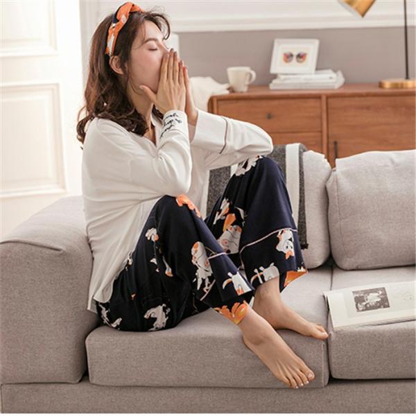 パジャマ 男女兼用 男女ペアセット ルームウェア 上下セット 猫柄 コットン 結婚祝い メンズ 結婚祝い レディース ペアパジャ 長袖 カップル お揃い 結婚祝い コットン Dh019w7 フルグレース