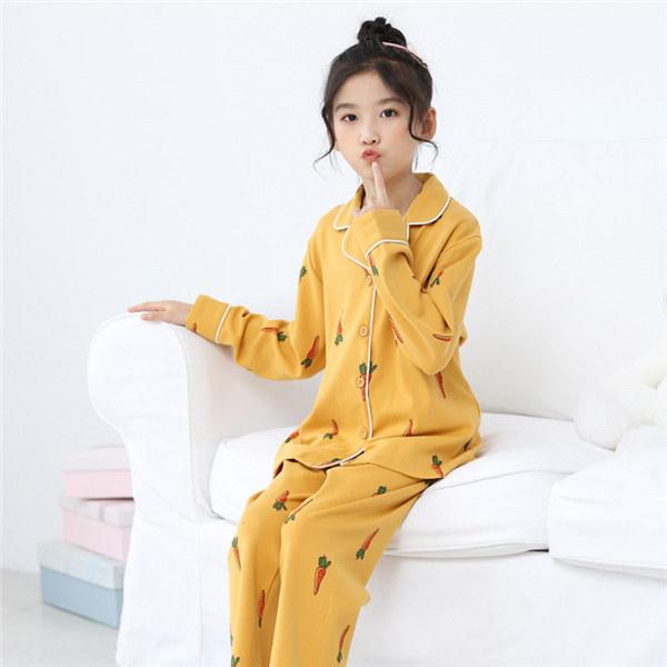 ルームウェア 女の子 キッズパジャマ 長袖 人参柄 子供パジャマ ナイトウェア 上下セット 春 夏 秋 部屋着 誕生日 プレゼント イエロー Dh361d3 フルグレース 通販 Yahoo ショッピング