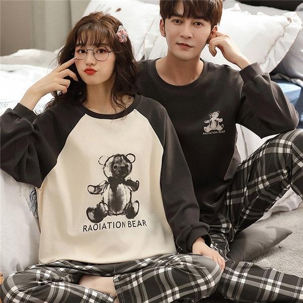 長袖 パジャマ 熊柄パジャマ ペア レディース 長いズボン 夏 可愛い ルームウェア メンズ パジャマ 部屋着 寝間着 上下セット Dh767g4 フルグレース 通販 Yahoo ショッピング