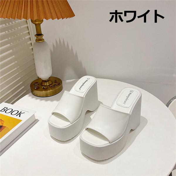 サンダル 厚底 ウェッジソール 美脚 ミュール レディース かかとなし