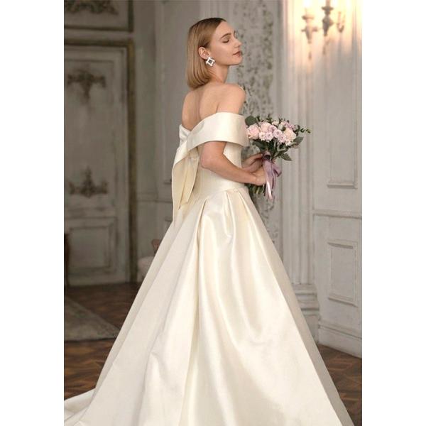 ウェディングドレス プリンセスドレス Aライン オフショルダー ロング  