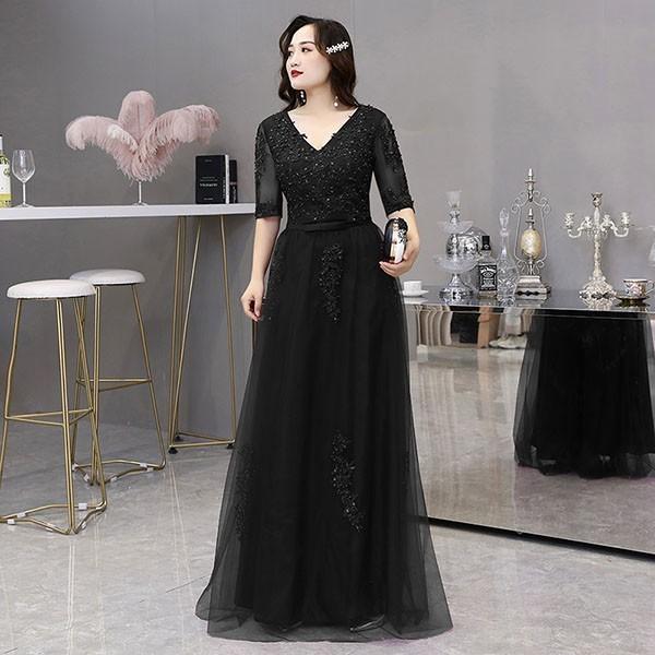 ワンピース ピアノ 発表会 演奏会 新年会 ミモレ丈/ロング丈ドレス