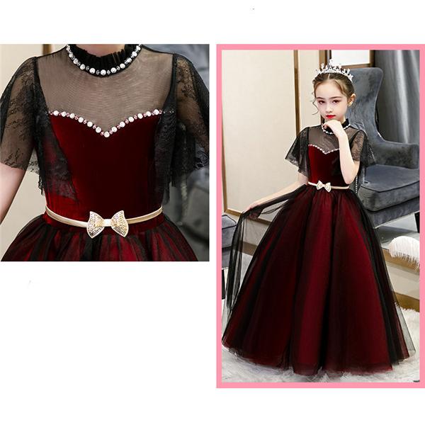 子供ドレス パーティードレス お姫様 ワンピース ロング丈 ファスナー