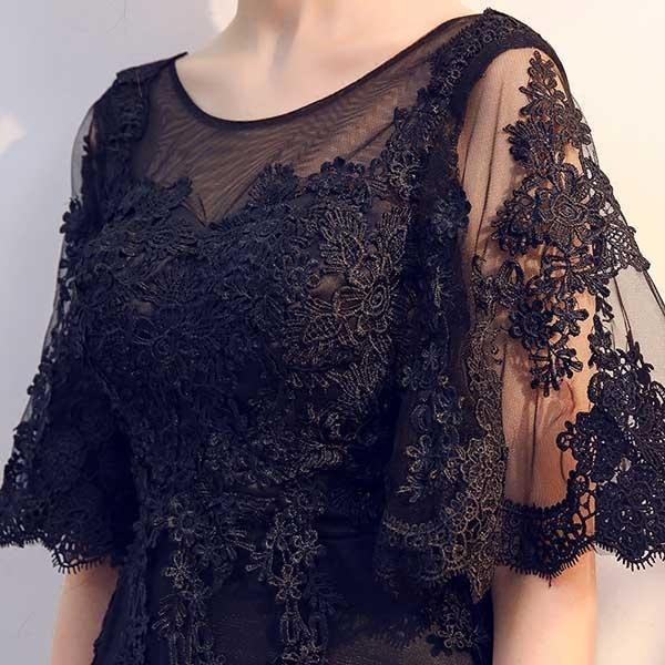 パーティードレス ショート丈 シアー感 結婚式 演奏会 五分袖 透け感