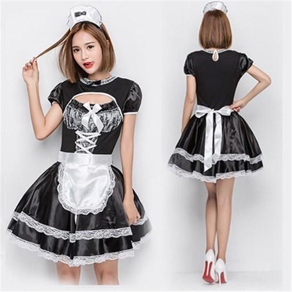 Halloween ハロウィン 衣装 メイド ワンピース 仮面舞踏会 Cos 舞台劇 オペラ 白 黒 膝上丈 イベント ハロウィンコスプレ衣装 Eb0c0 フルグレース 通販 Yahoo ショッピング
