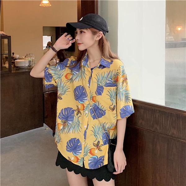 アロハシャツ レディース 五分袖 トップス 開襟シャツ 花柄 ゆったり 夏 レトロ コーディネート 普段使い 旅行 海 デート M L Xl Ec029d4 フルグレース 通販 Yahoo ショッピング