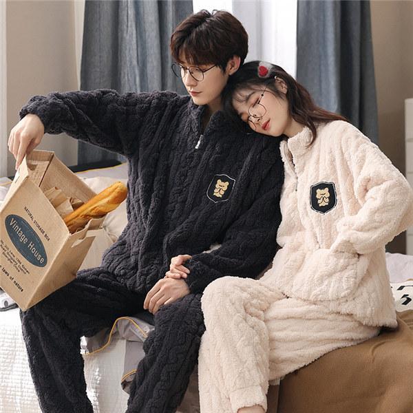 ペア パジャマ ルームウェア 冬 メンズパジャマ レディース 冬向き